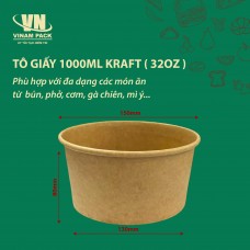 Tô giấy kraft nâu 32oz (1000ml)
